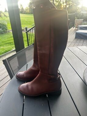 Cole Haan Women's Leather Ankle Boot - Brown with Red Accent